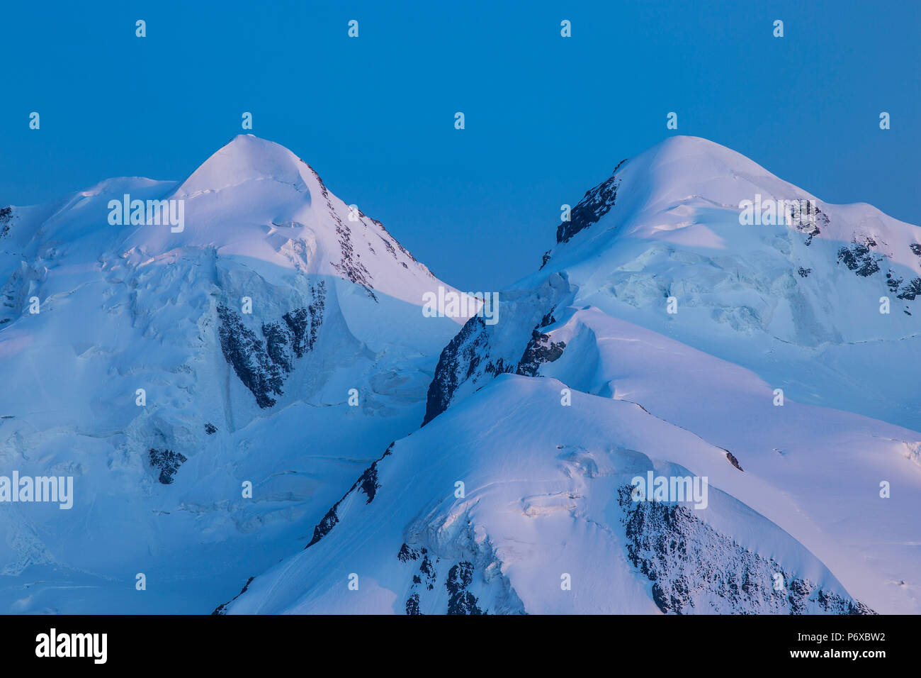 Mountains above Zermatt, Valais, Switzerland Stock Photo