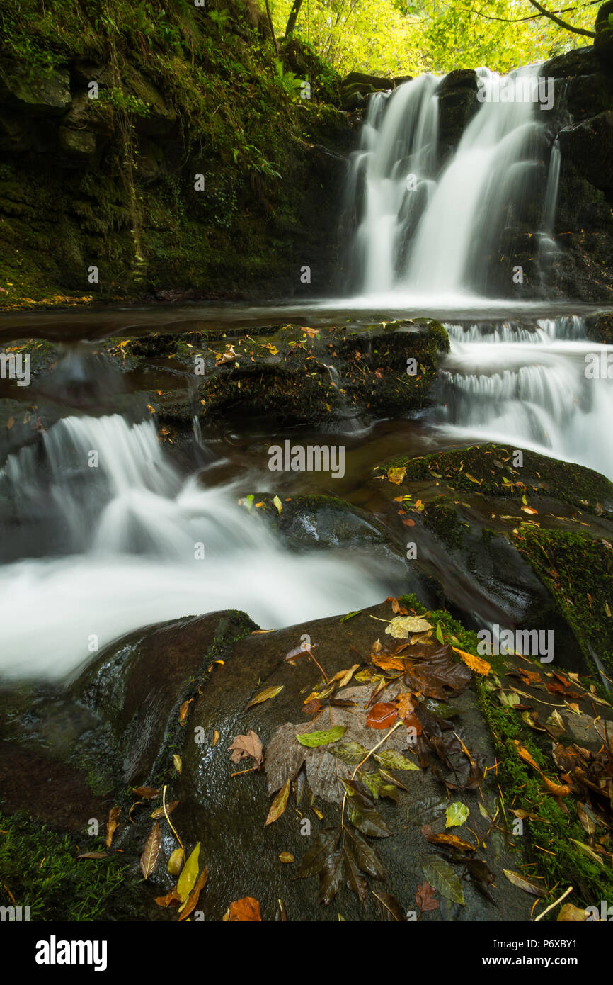 A waterfall in the Brecon Beacons National Park, Wales, October 2017 ...