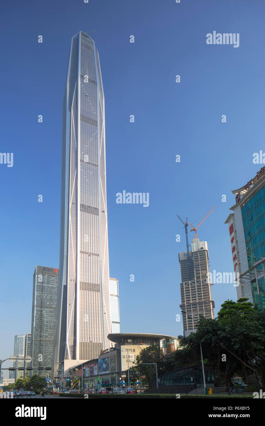 Ping An International Finance Centre (worldâ€™s 4th tallest building in 2017 at 600m), Futian, Shenzhen, Guangdong, China Stock Photo