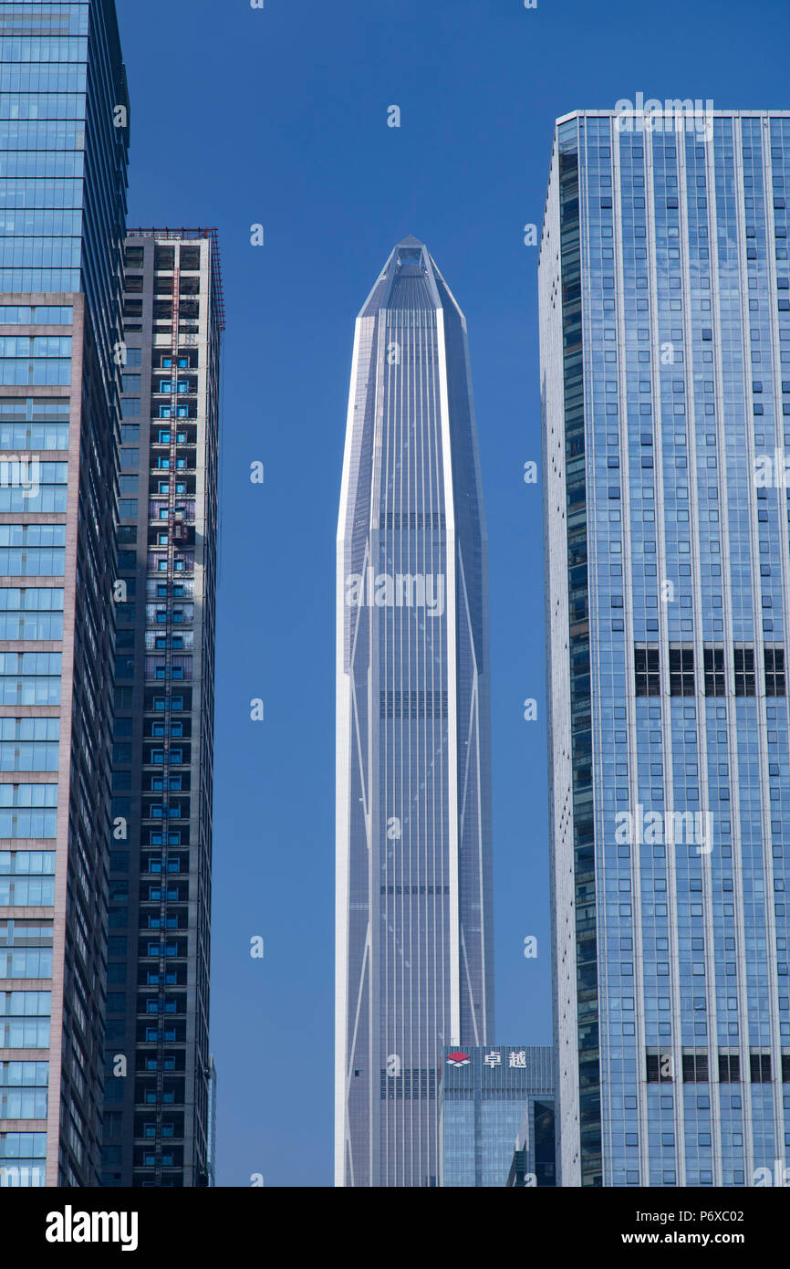 Ping An International Finance Centre (worldâ€™s 4th tallest building in 2017 at 600m), Futian, Shenzhen, Guangdong, China Stock Photo