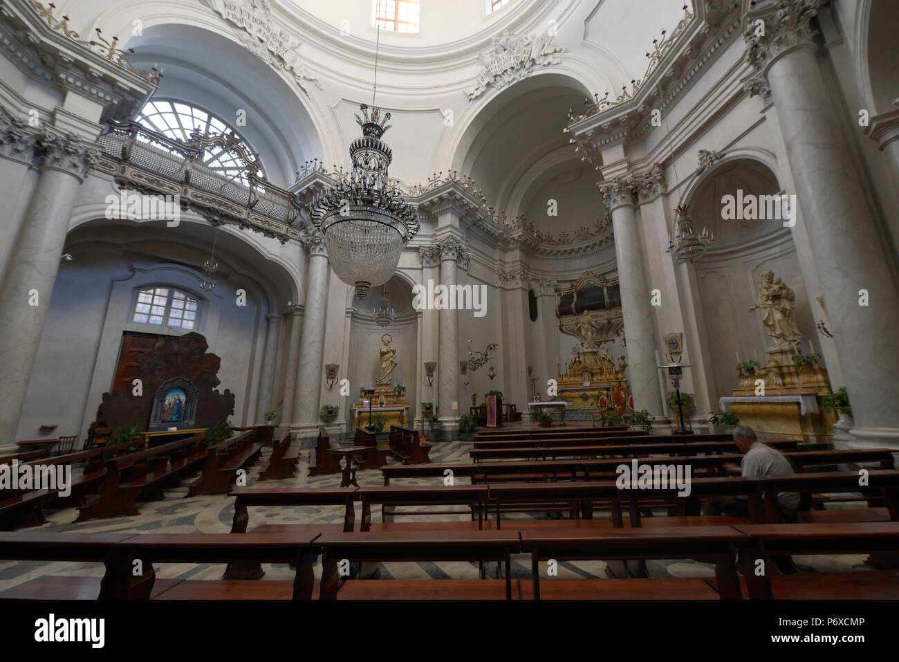 Innenraum, Chiesa della Badia di Sant'Agata, Via Vittorio Emanuele II, Catania, Sizilien, Italien Stock Photo