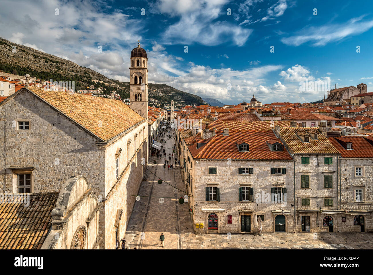 Stradun pedestrian street, Dubrovnik, Croatia Stock Photo