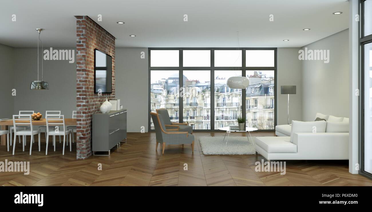 modern white living room interior design Stock Photo - Alamy