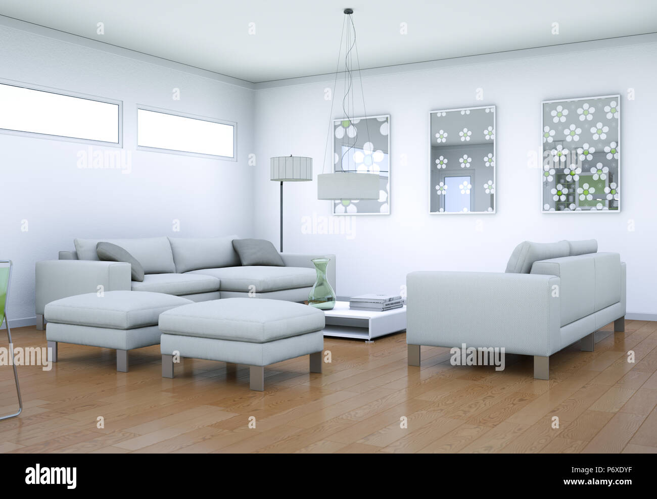 modern white living room interior design Stock Photo - Alamy