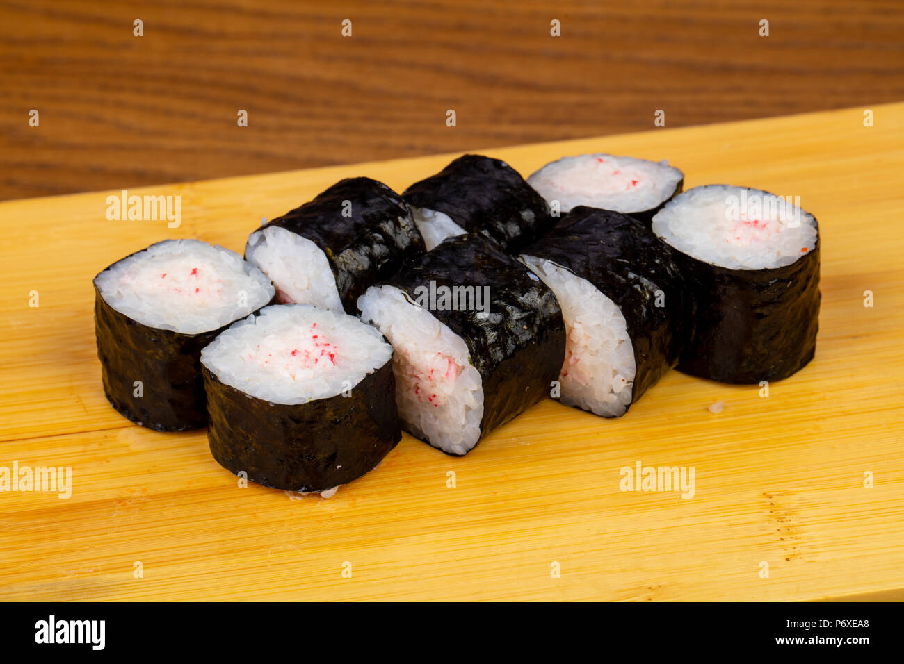 Delicious crab sushi roll set Stock Photo - Alamy