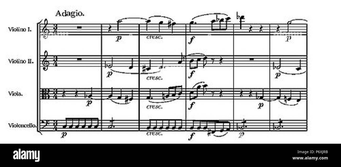 1ermovimientoCuartetos de cuerda n.º 19 (Mozart Stock Photo Alamy