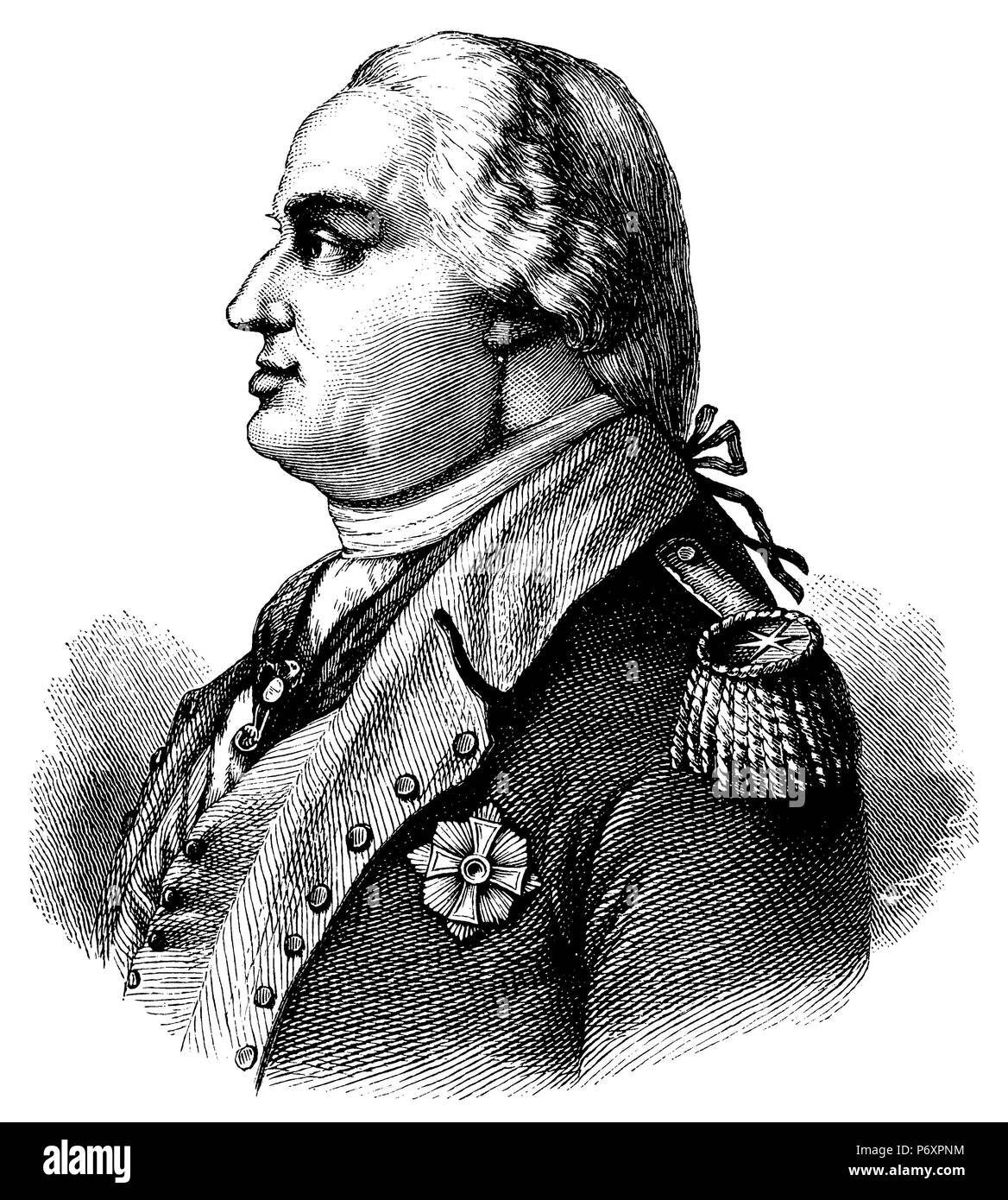 Steuben, Friedrich Wilhelm von (1730-1794), also known as Baron Steuben, Prussian officer and US General, organizer of the Continental Army in the American Revolutionary War,   1899 Stock Photo