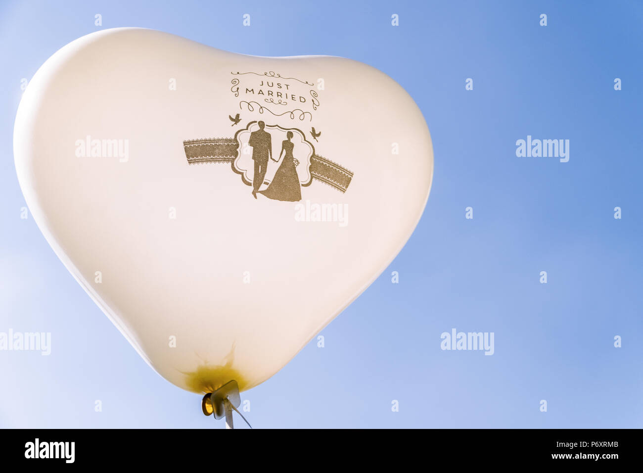 heart shaped wedding baloon Stock Photo
