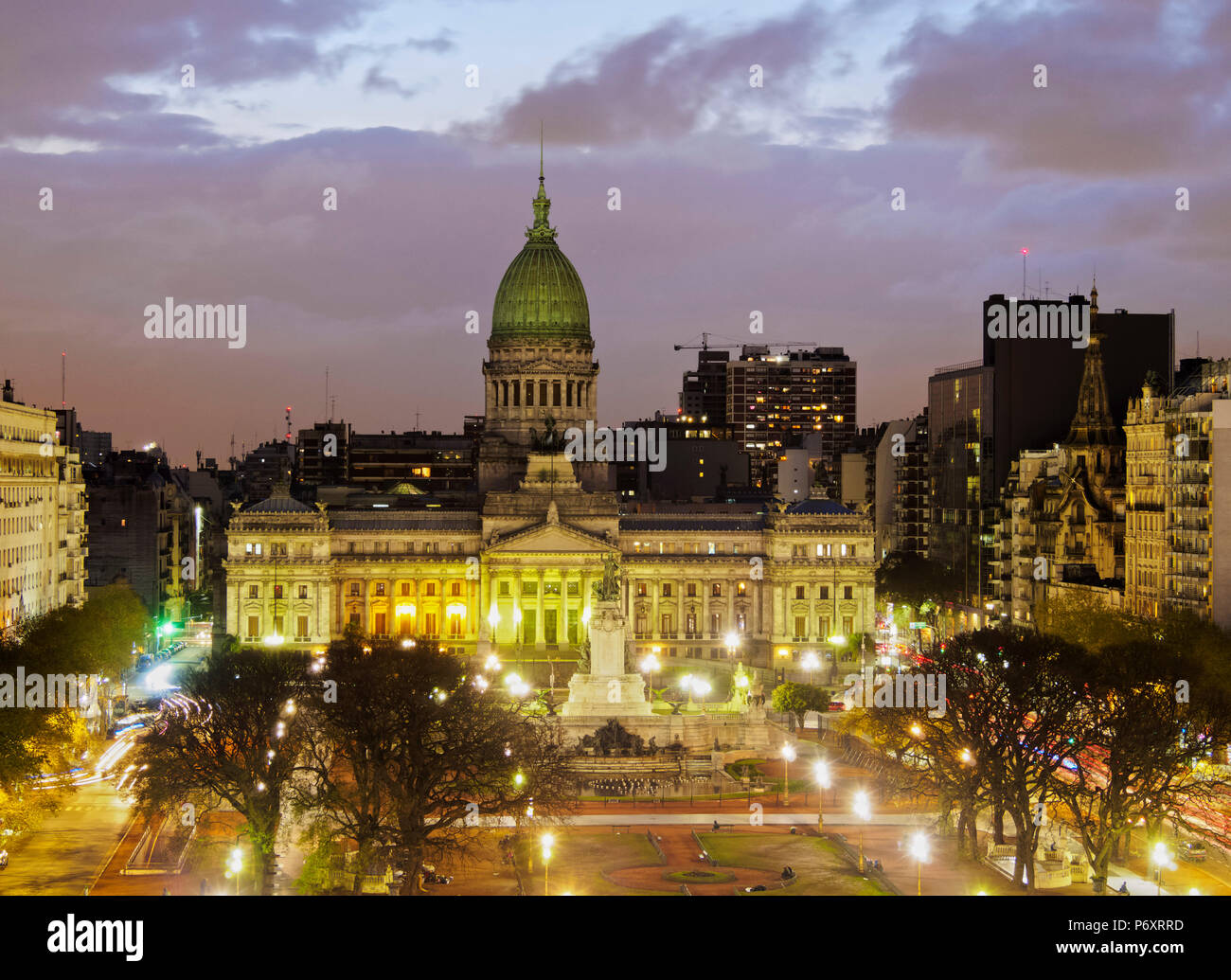 Argentina Buenos Aires Province City Of Buenos Aires Plaza Del Congreso Elevated View Of The Palace Of The Argentine National Congress Stock Photo Alamy