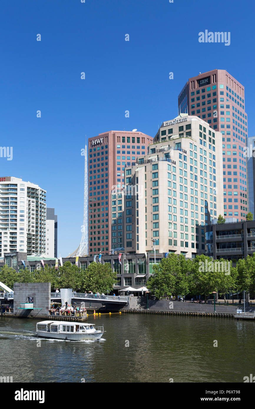 Boat on Yarra River, Melbourne, Victoria, Australia Stock Photo