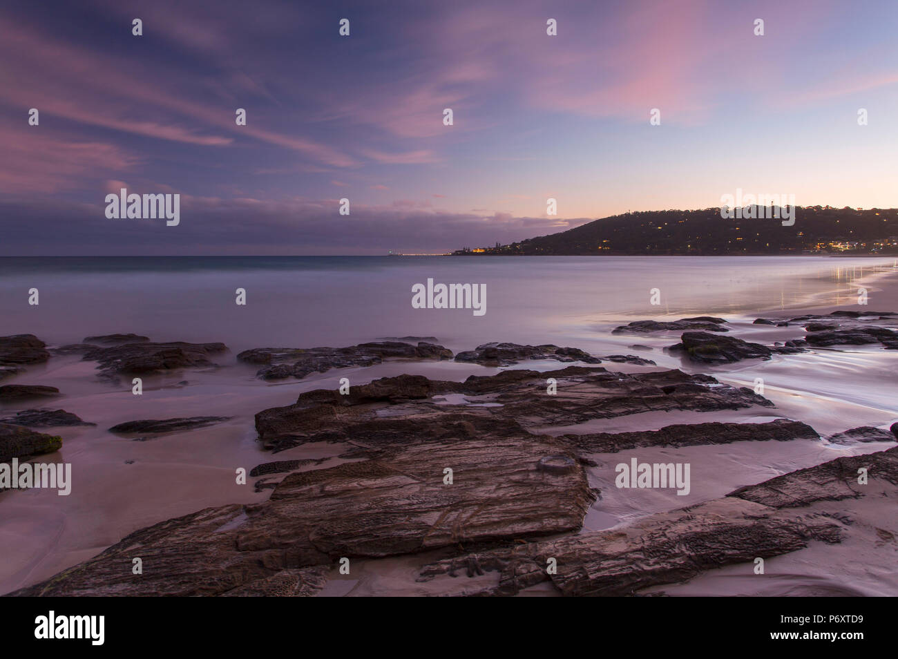 Lorne beach at sunset, Great Ocean Road, Victoria, Australia Stock Photo