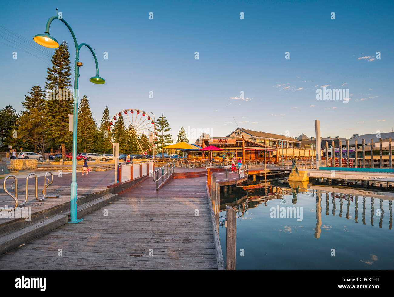 Fremantle Perth Western Australia Australia The Waterfront Of The Fremantle Harbour At Sunset Stock Photo Alamy