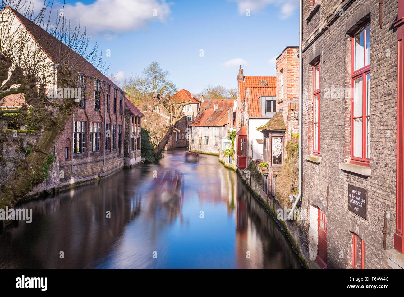 Houses and canals in Bruges, Belgium, Europe Stock Photo