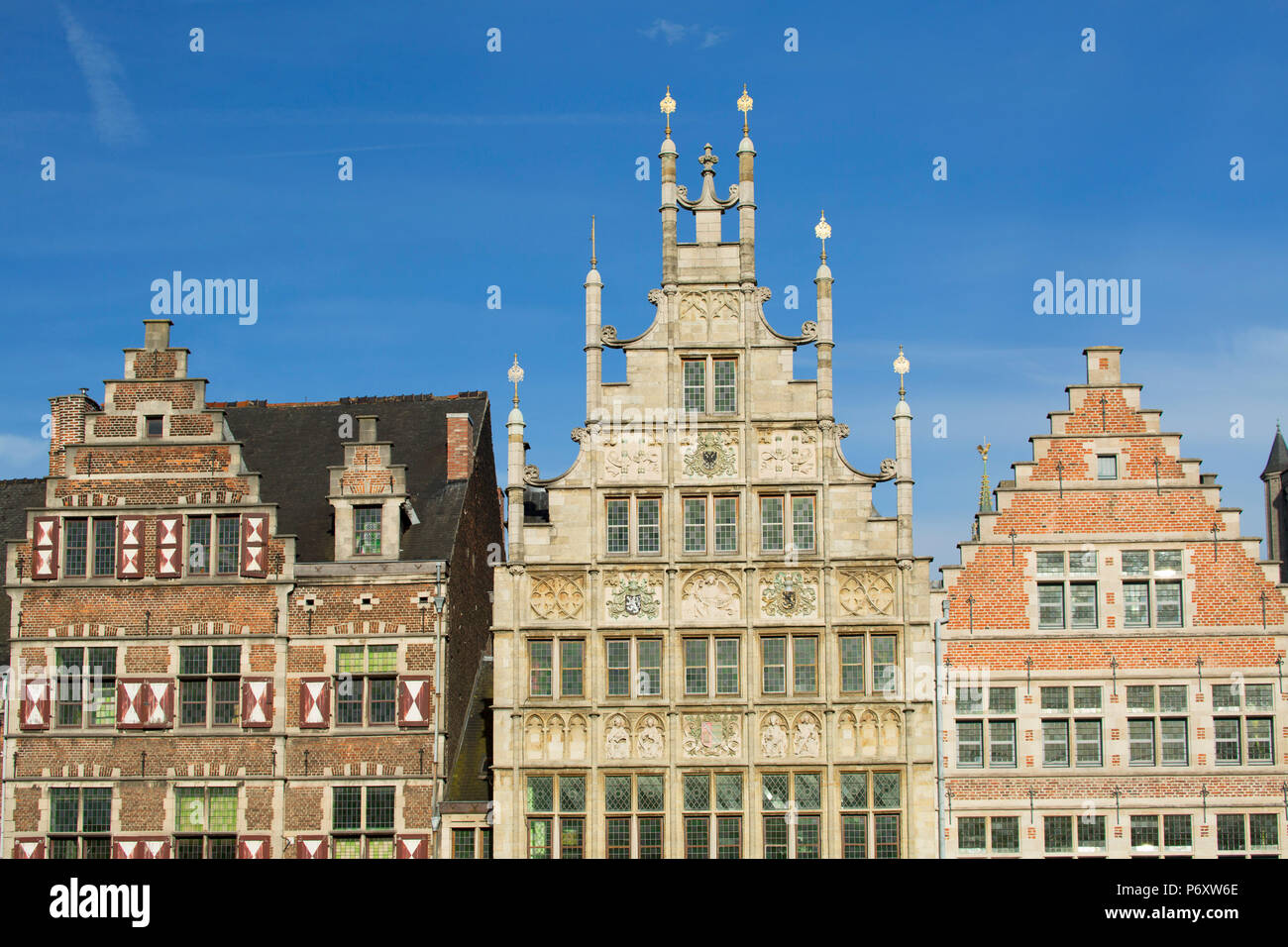Guild houses in historic centre, Ghent, Flanders, Belgium Stock Photo