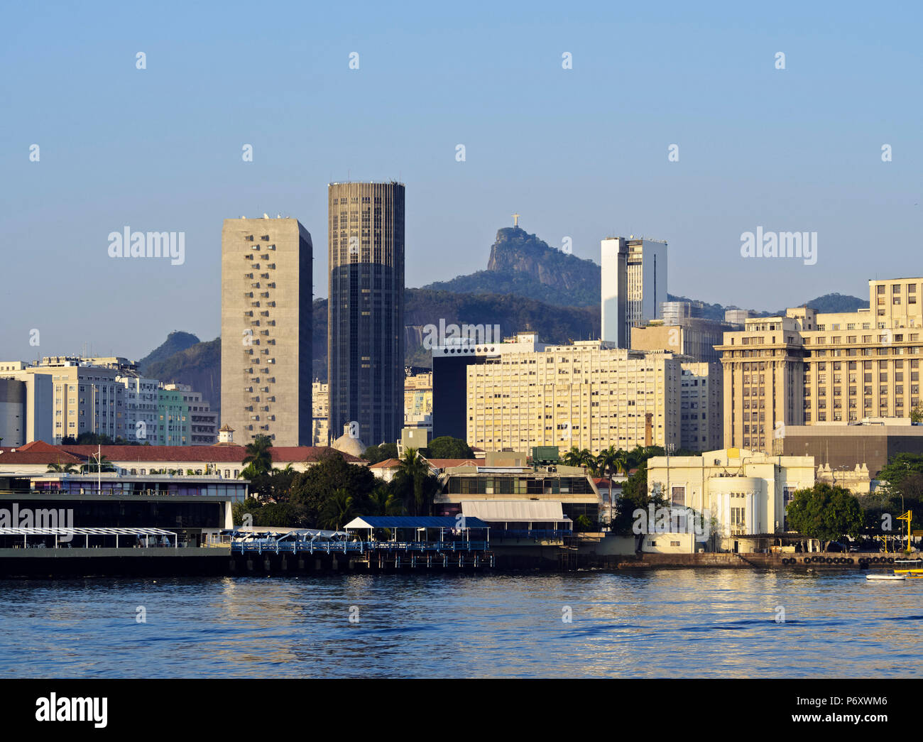 Brazil, State of Rio de Janeiro, City of Rio de Janeiro, City viewed from the Guanabara Bay side. Stock Photo