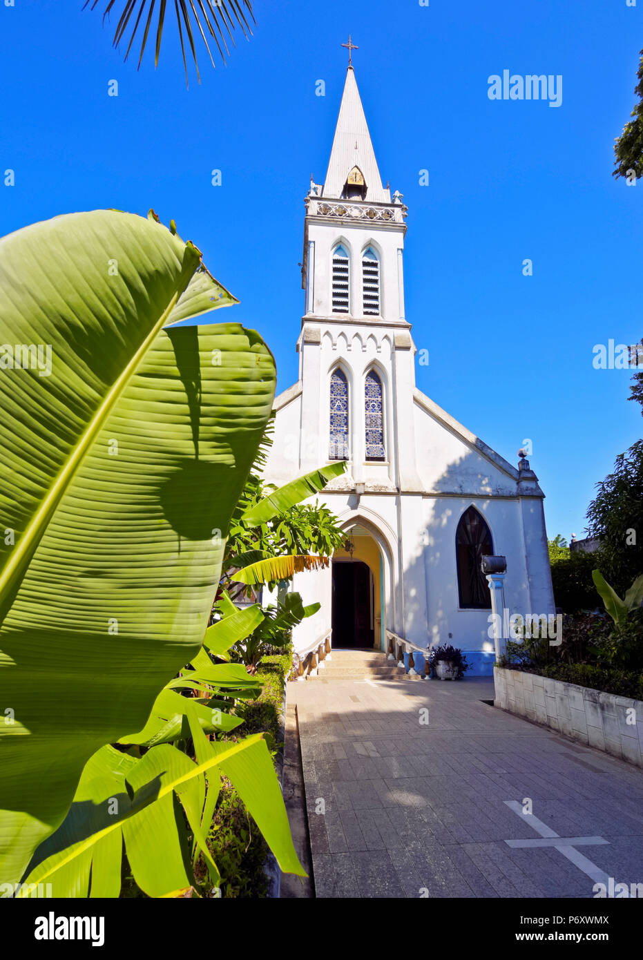Brazil, State of Rio de Janeiro, Guanabara Bay, Paqueta Island, View of the  Bom Jesus do Monte Church. Stock Photo