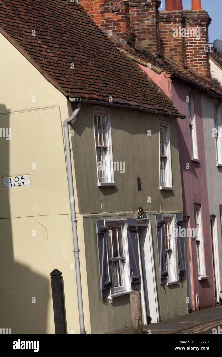 City of Canterbury, England. Picturesque view of Grade II listed houses