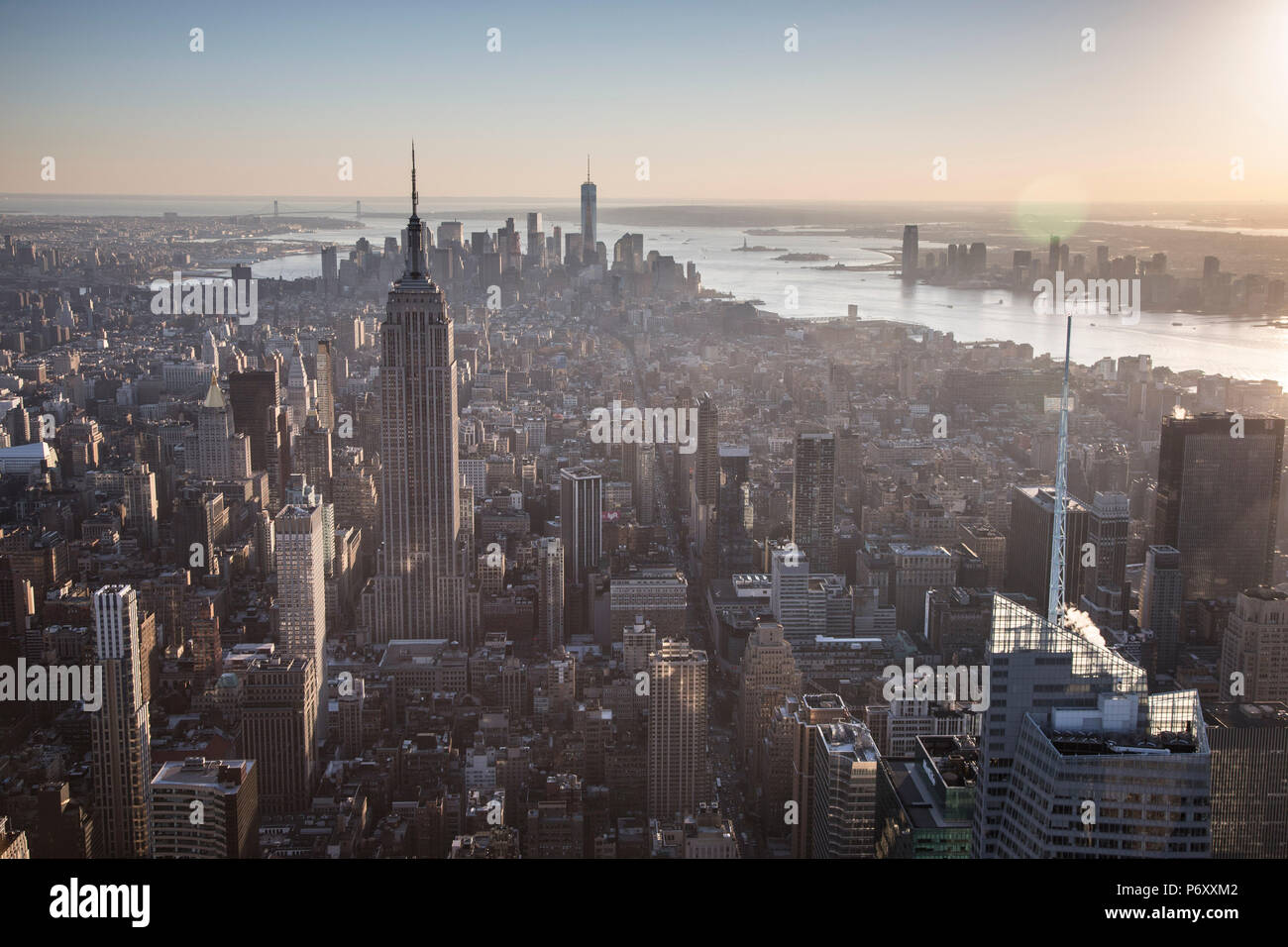 Aerial view over Midtown Manhattan, New York City, USA Stock Photo - Alamy