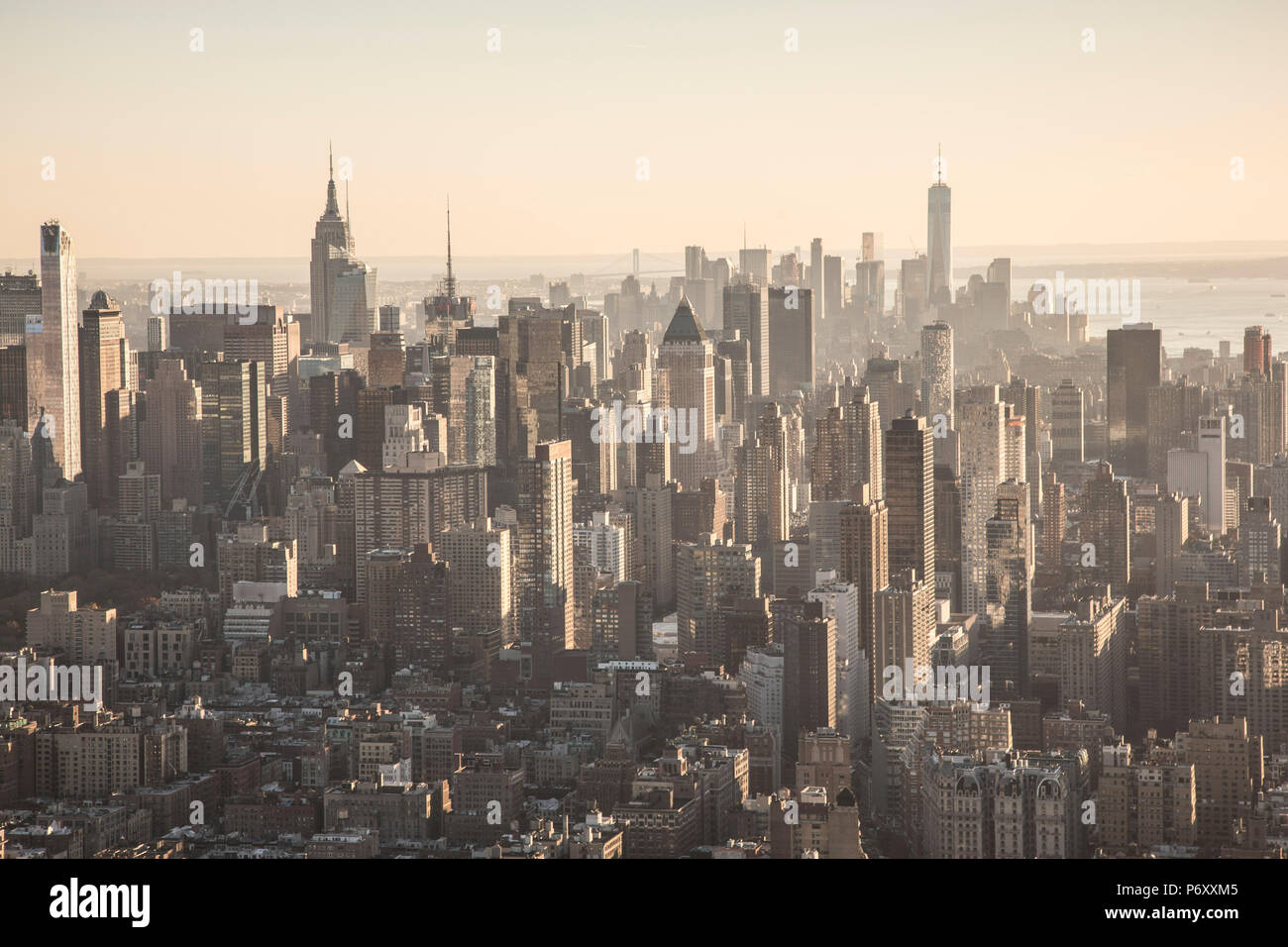 Aerial view over Midtown Manhattan, New York City, USA Stock Photo - Alamy