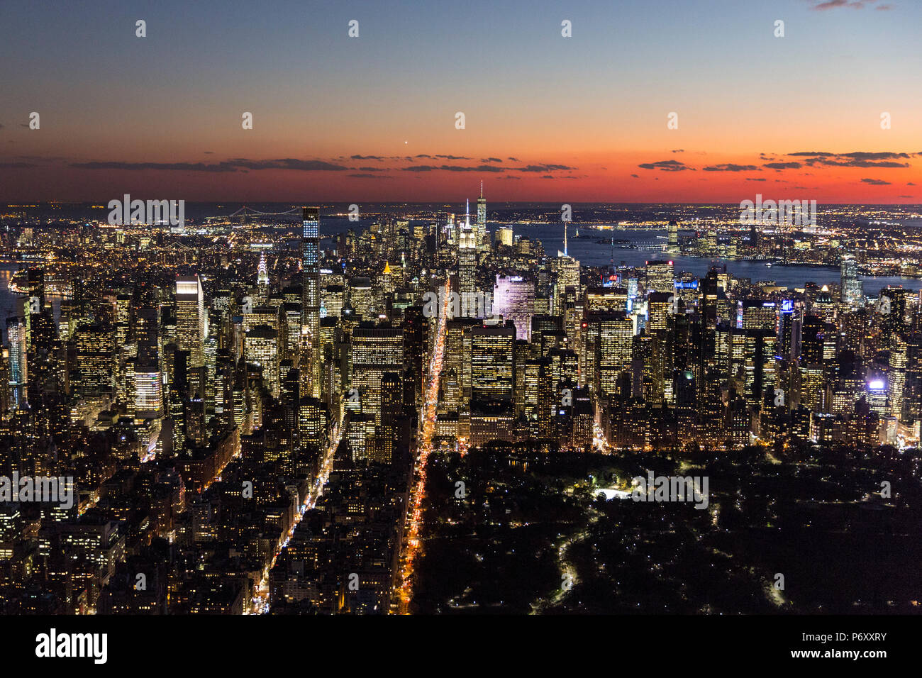 Aerial view over Midtown Manhattan, New York City, USA Stock Photo - Alamy