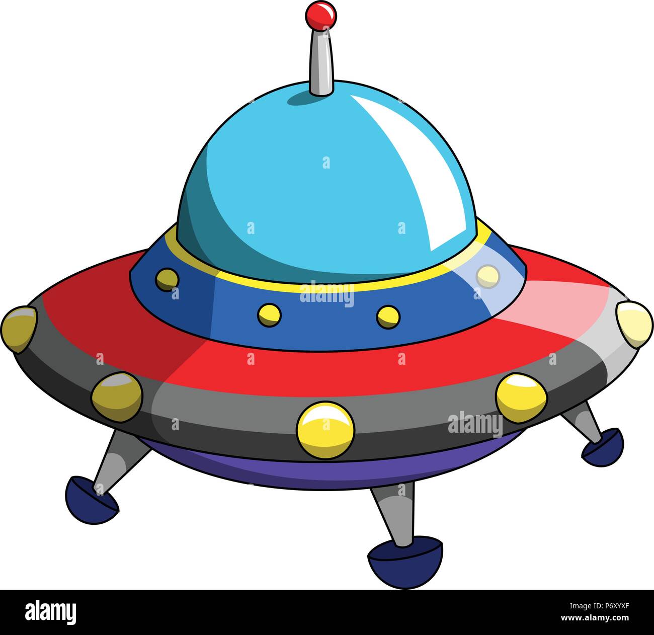 Cartoon ufo or alien ship craft isolated Stock Vector Image & Art - Alamy