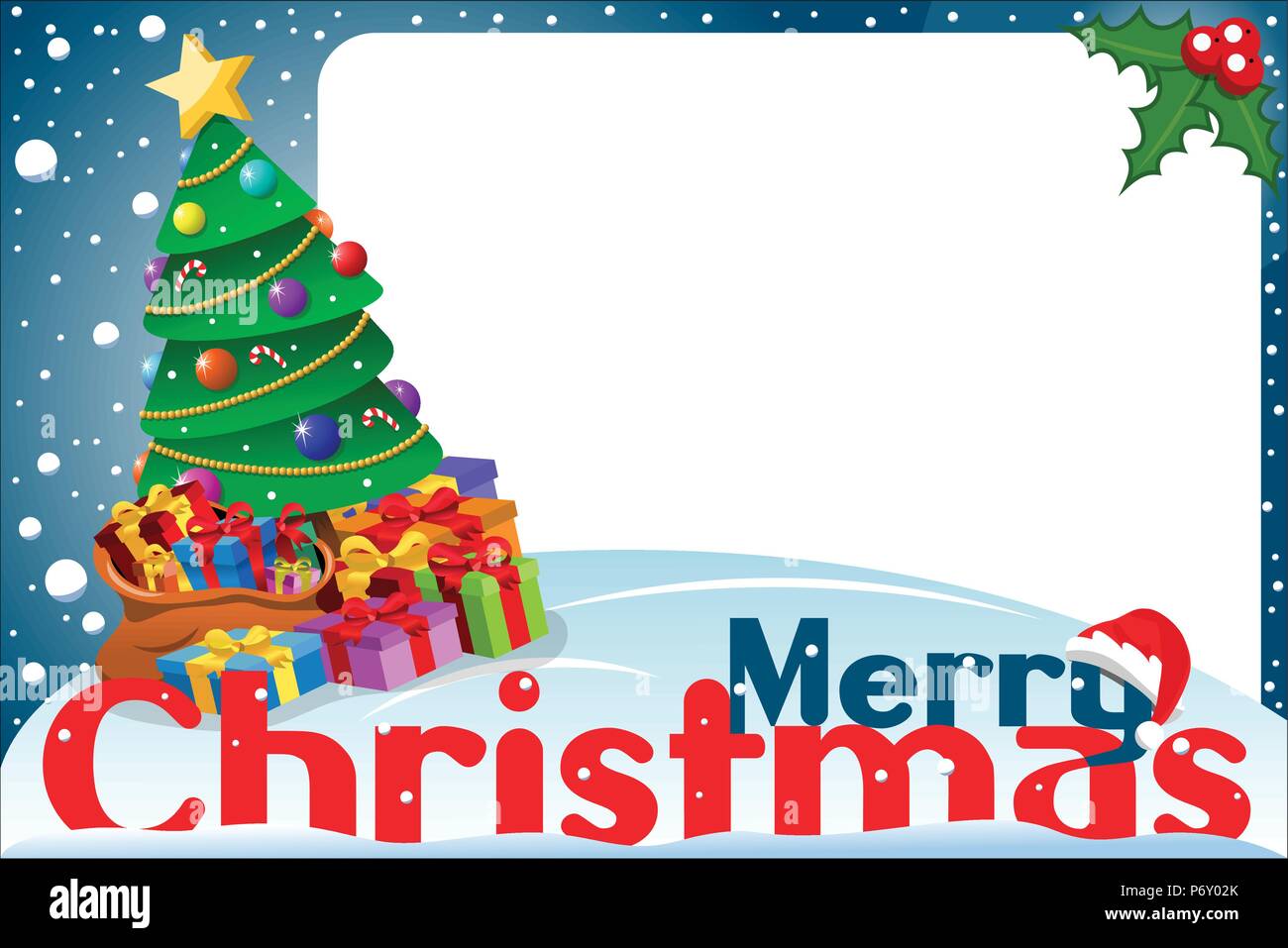 Christmas frame with xmas tree Stock Vector Image Art Alamy