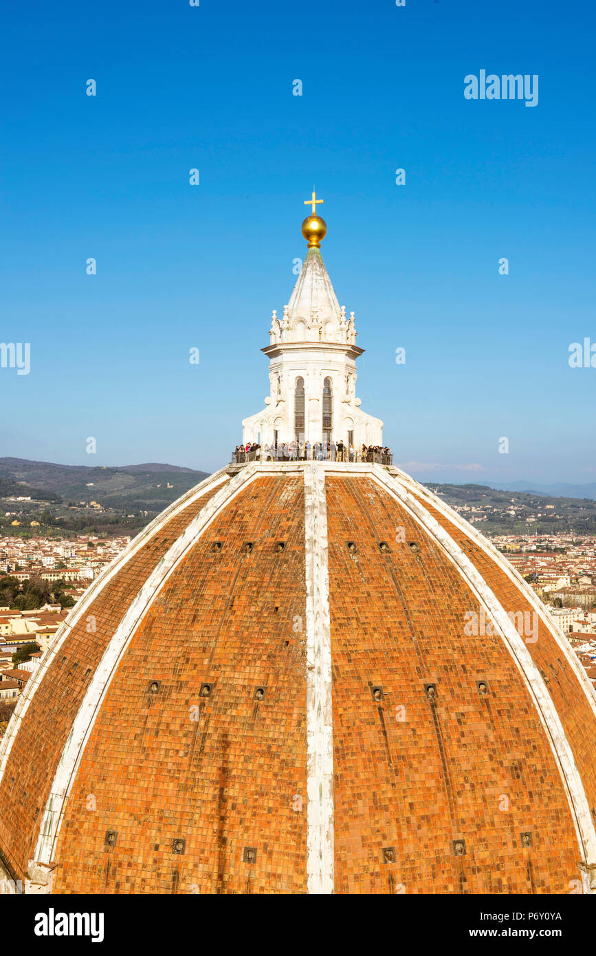 Florence, Tuscany, Italy. View of the Duomo's cupola and the city seen from the Giotto's tower. Stock Photo
