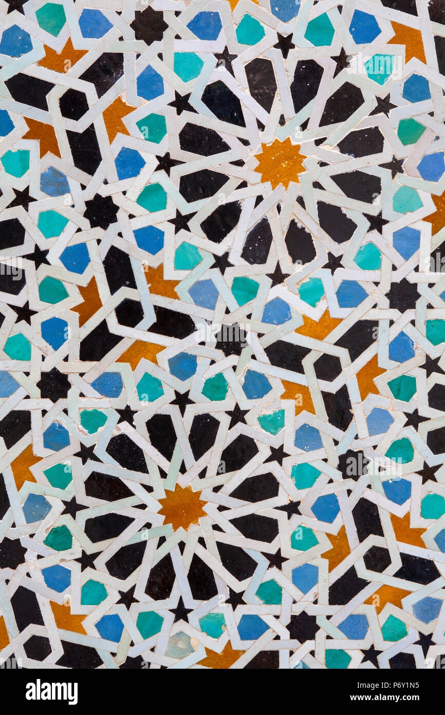 The beautifully ornate interior of Madersa Bou Inania, Fes, Morocco, North Africa, Africa Stock Photo