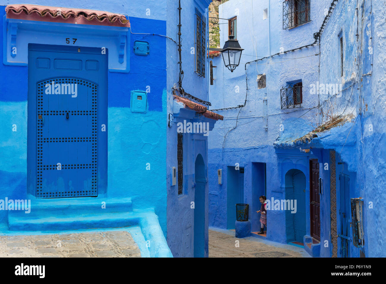 Medina, old town, Chefchaouen, Chaouen, Morocco Stock Photo