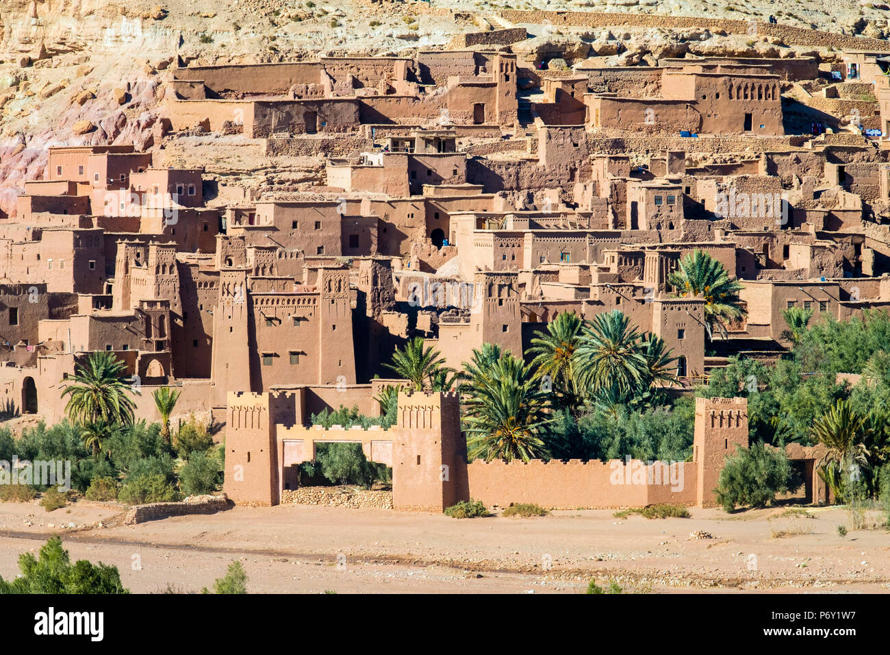 Morocco, Sous-Massa (Sous-Massa-Draa), Ouarzazate Province. Ksar of Ait Ben Haddou (Ait Benhaddou). Stock Photo