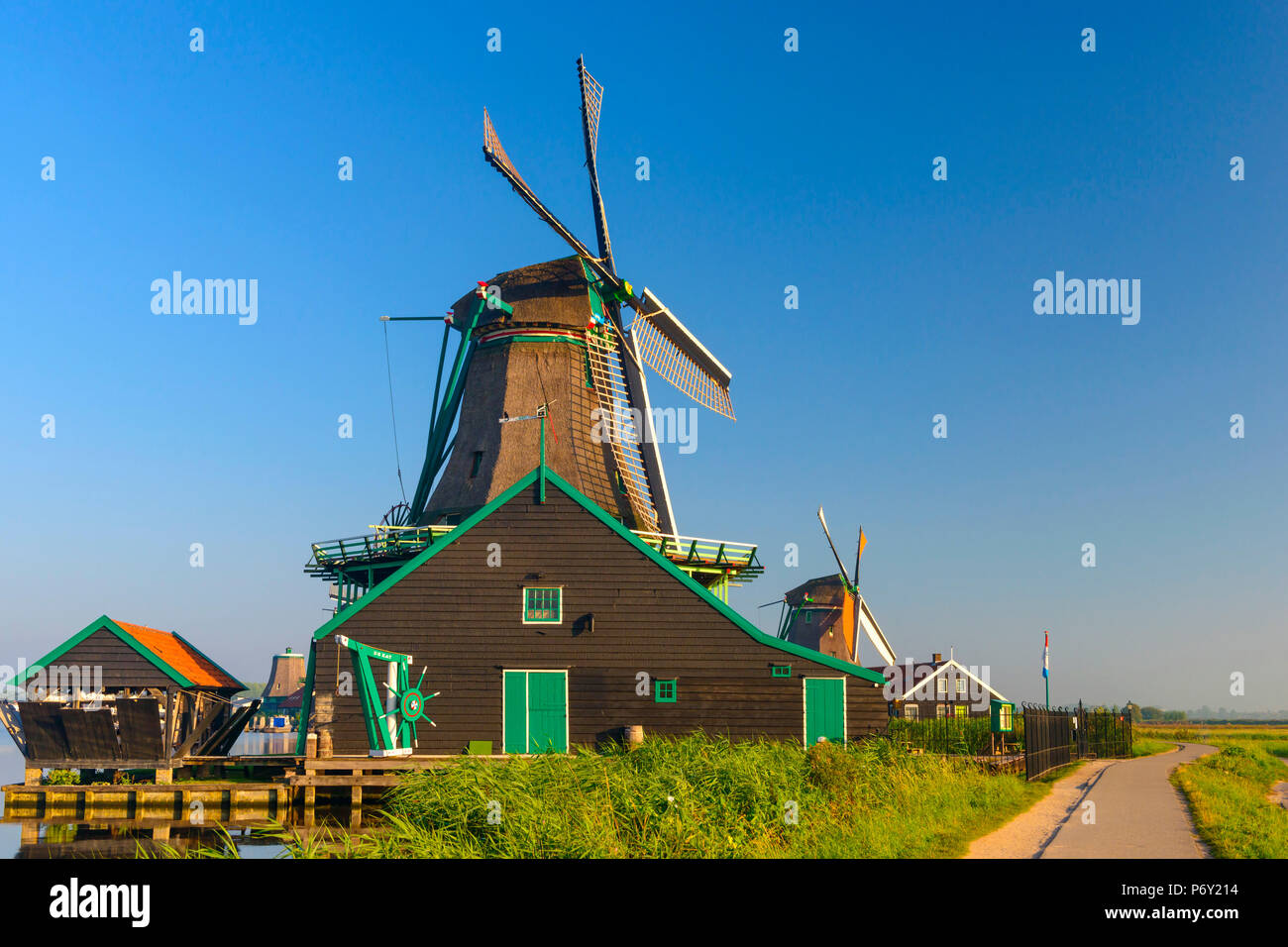 Netherlands, North Holland, Zaandam, Zaanse Schans, The Cat (De Kat) Dyemill Stock Photo