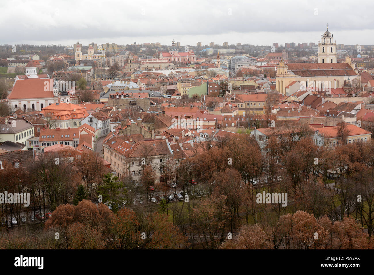 Old town overview, Vilnius, Lithuania, Europe Stock Photo