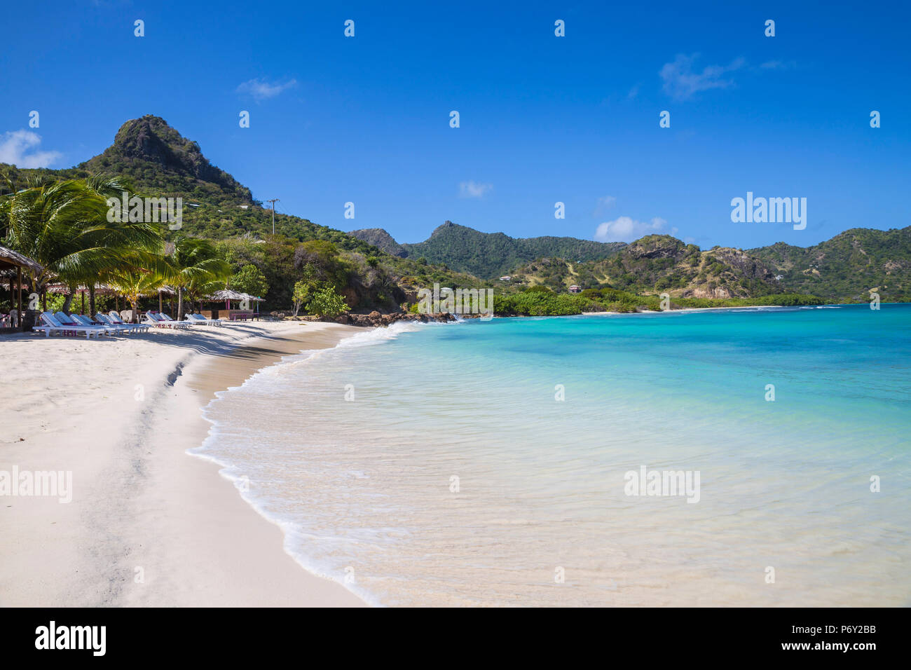 St Vincent and The Grenadines, Union Island, Big Sands beach at Belmont Bay Stock Photo