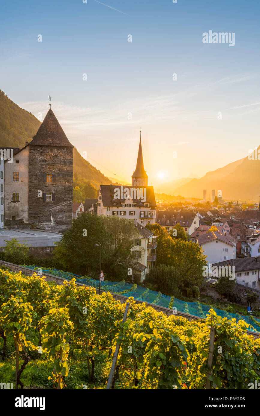 Chur, Grisons (GraubÃ¼nden) canton, Switzerland. Stock Photo