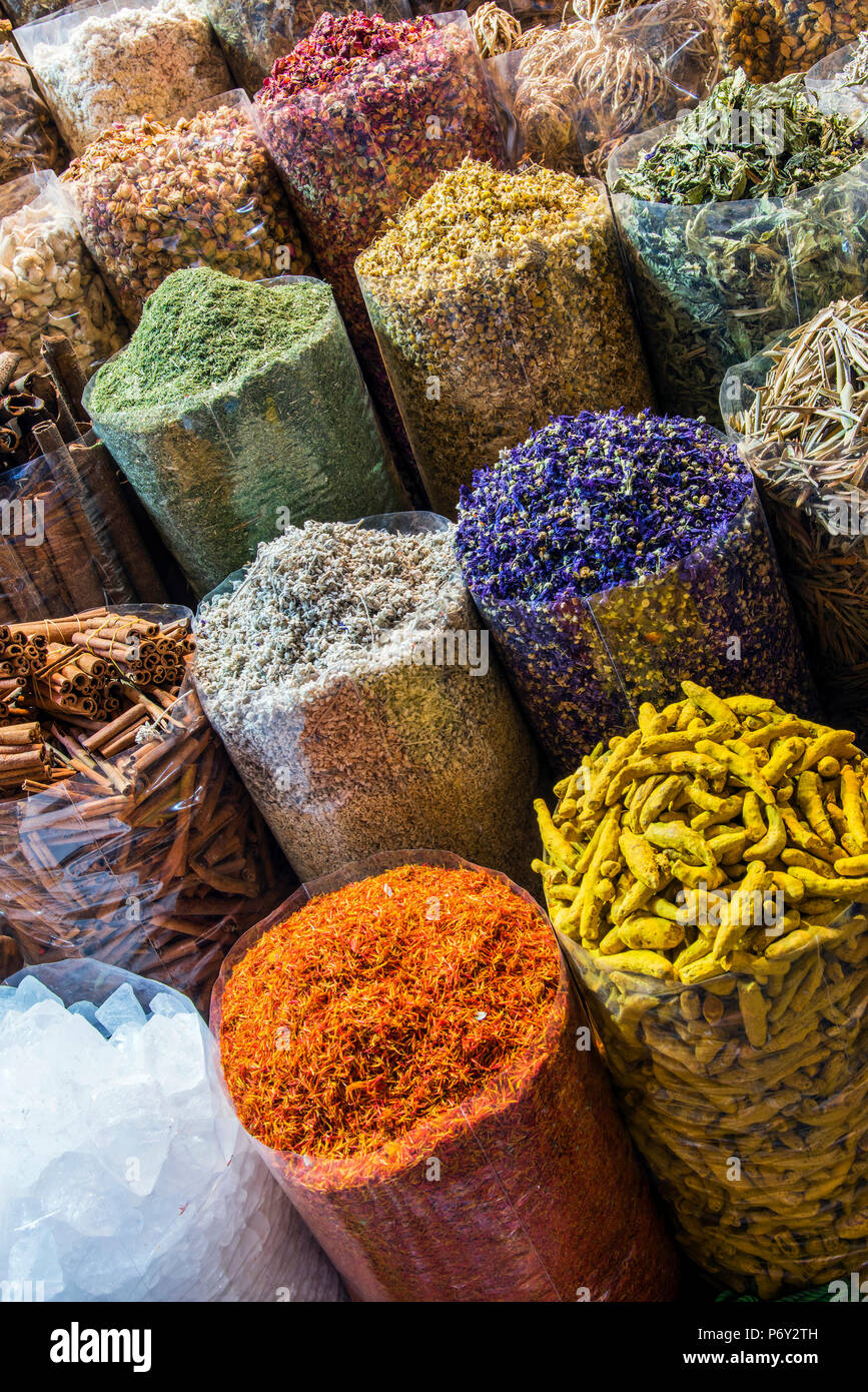 Dubai Spice Souk, Dubai, United Arab Emirates Stock Photo