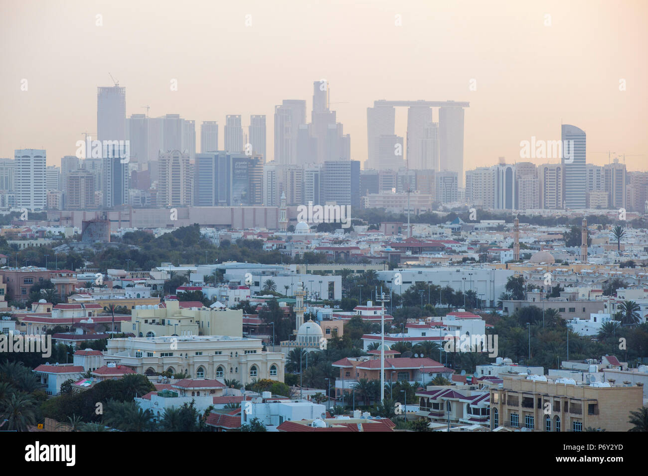United Arab Emirates, Abu Dhabi, View of City Skyline Stock Photo