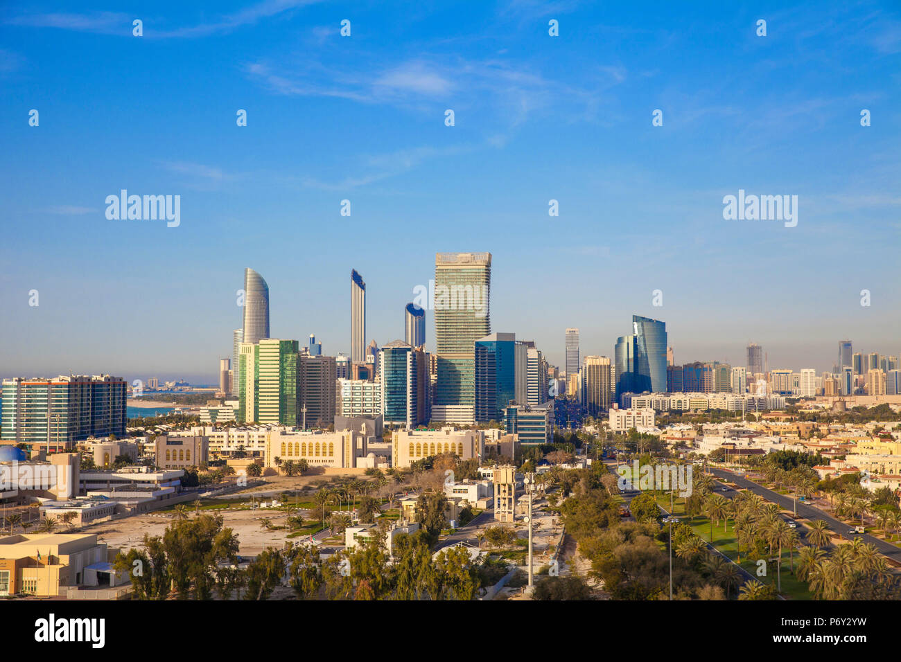 United Arab Emirates, Abu Dhabi, View of City Skyline Stock Photo