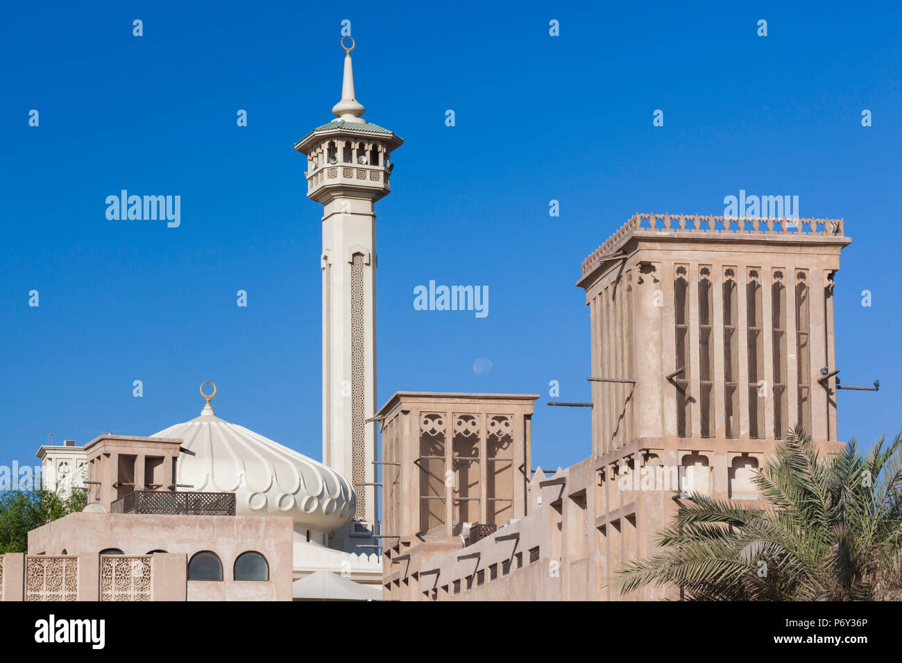 UAE, Dubai, Bur Dubai, mosque at The Rulers Court Stock Photo
