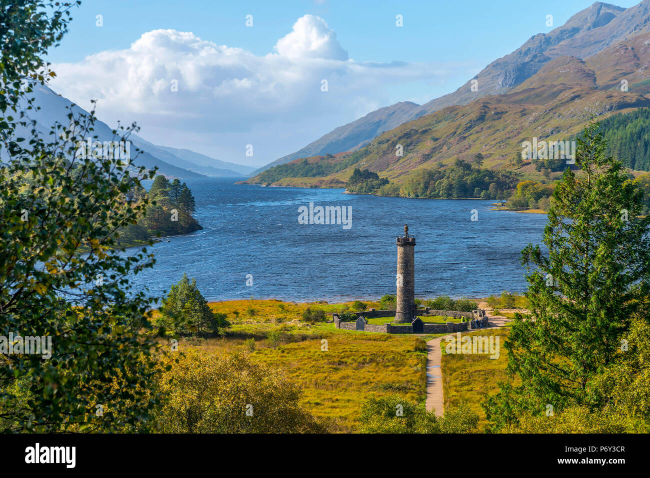 UK, Scotland, Highland, Loch Shiel, Glenfinnan, Glenfinnan Monument to the 1745 landing of