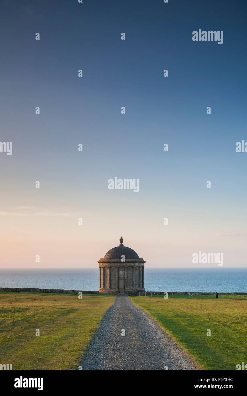 UK, Northern Ireland, County Londonderry, Downhill, Downhill Demesne, Mussenden Temple, former estate library, sunset Stock Photo