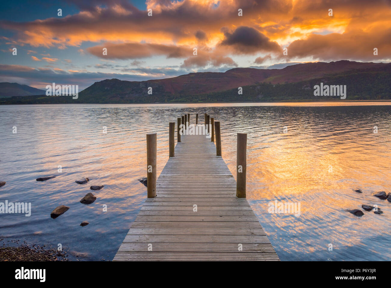 UK, England, Cumbria, Lake District, Derwentwater, High Brandelhow Landing Stock Photo