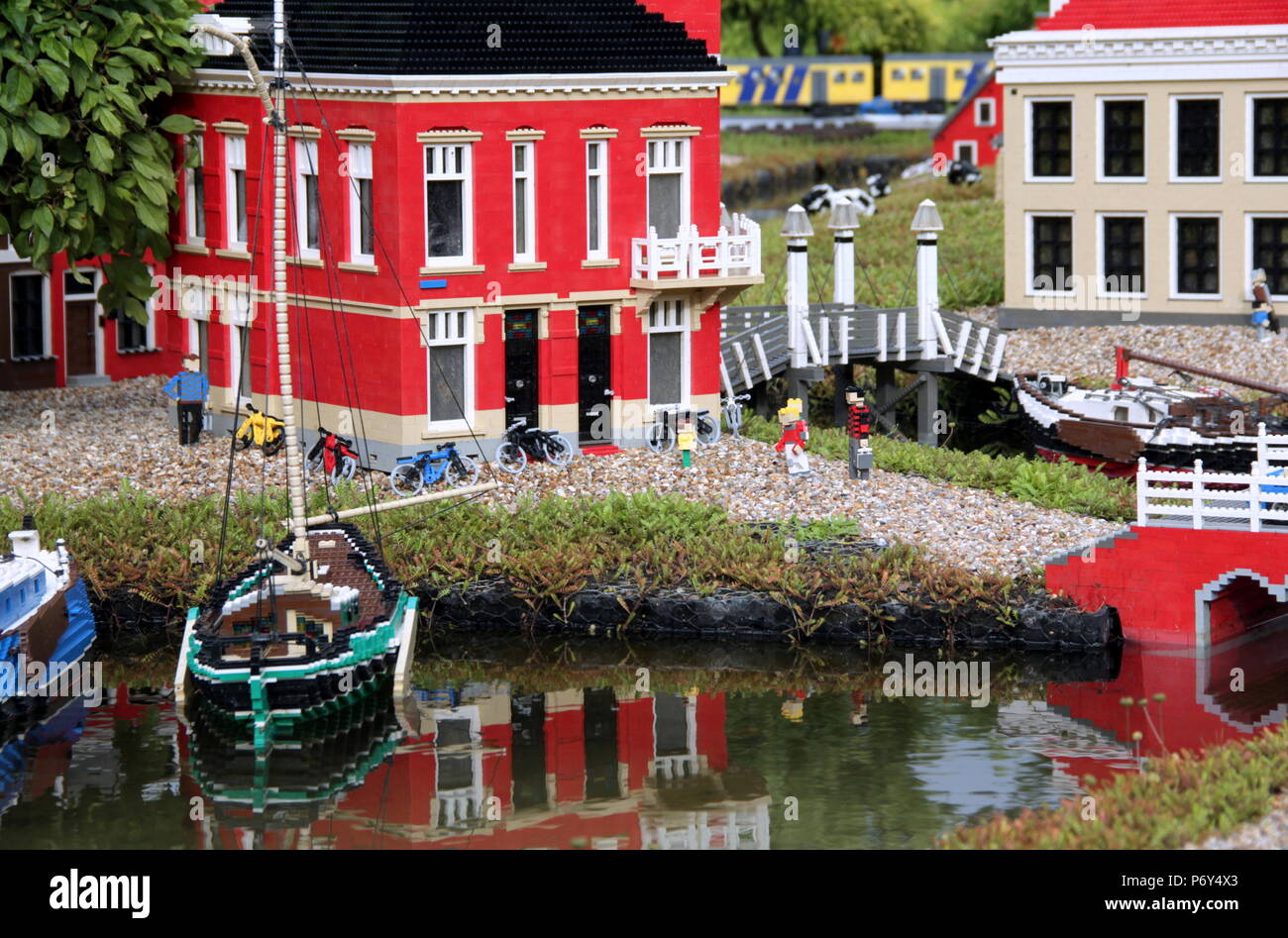 Scandinavian urban exploration on a cloudy day in summertime Stock