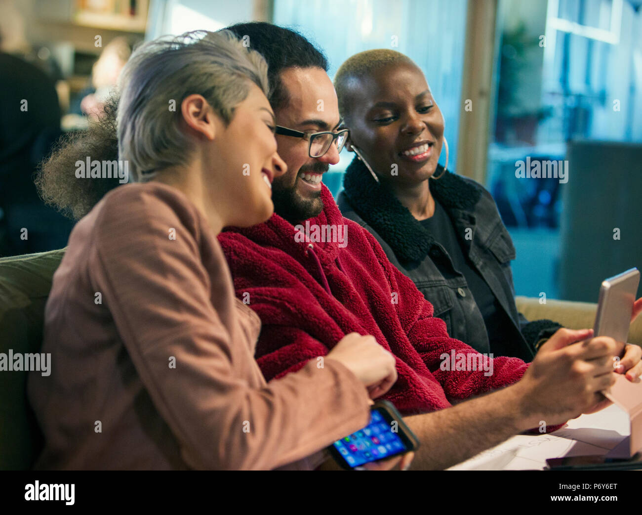 Creative business people using digital tablet Stock Photo