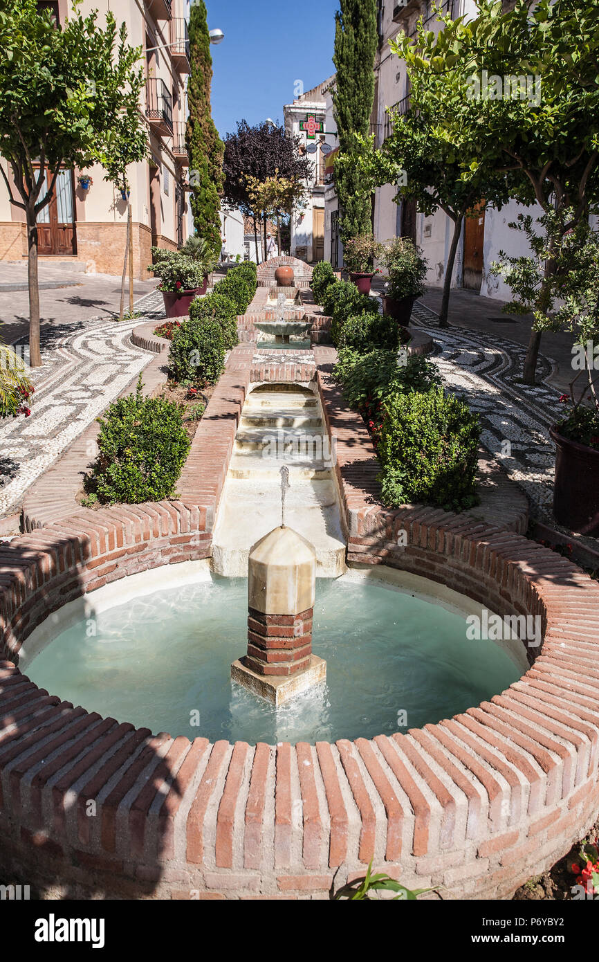 spring water fountain in old town, Estepona Stock Photo Alamy