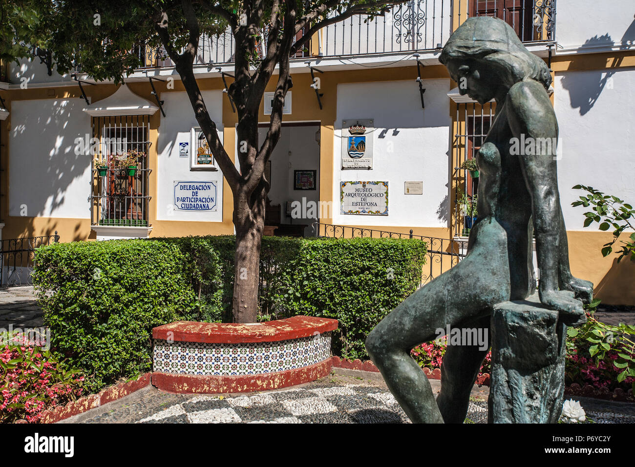 sculpture in front of Estepona town hall Stock Photo