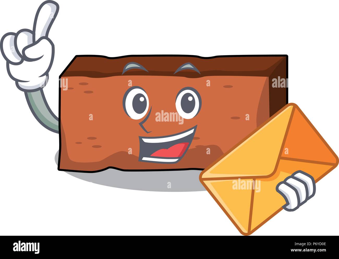With envelope brick character cartoon style Stock Vector