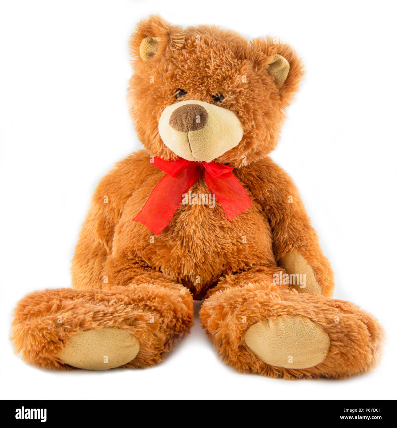 stuffed teddy bear, teddy bear doll on white background. Stock Photo