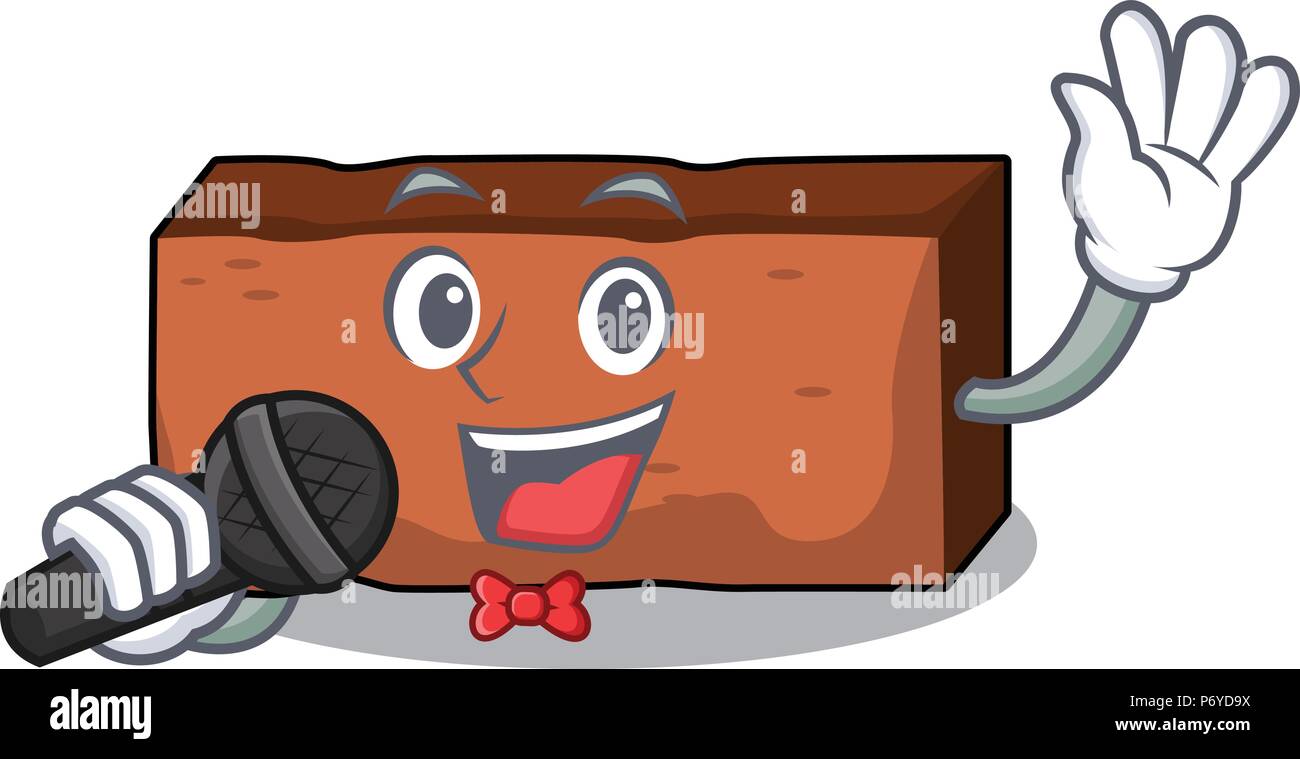Singing brick mascot cartoon style Stock Vector