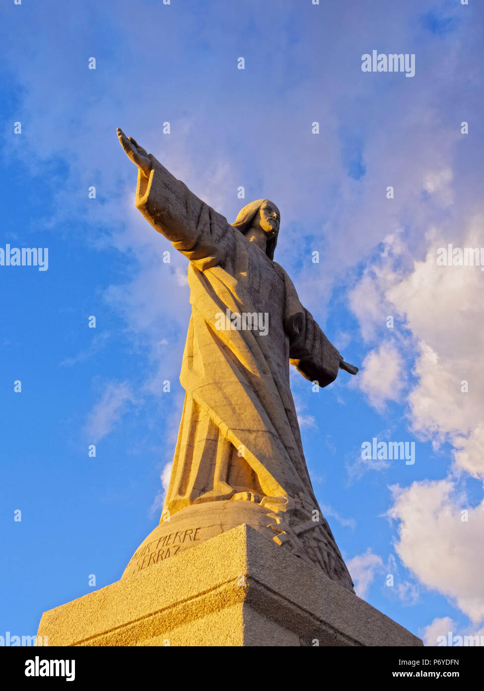 Portugal, Madeira, Ponta de Garajau, View of the Christ Monument. Stock Photo