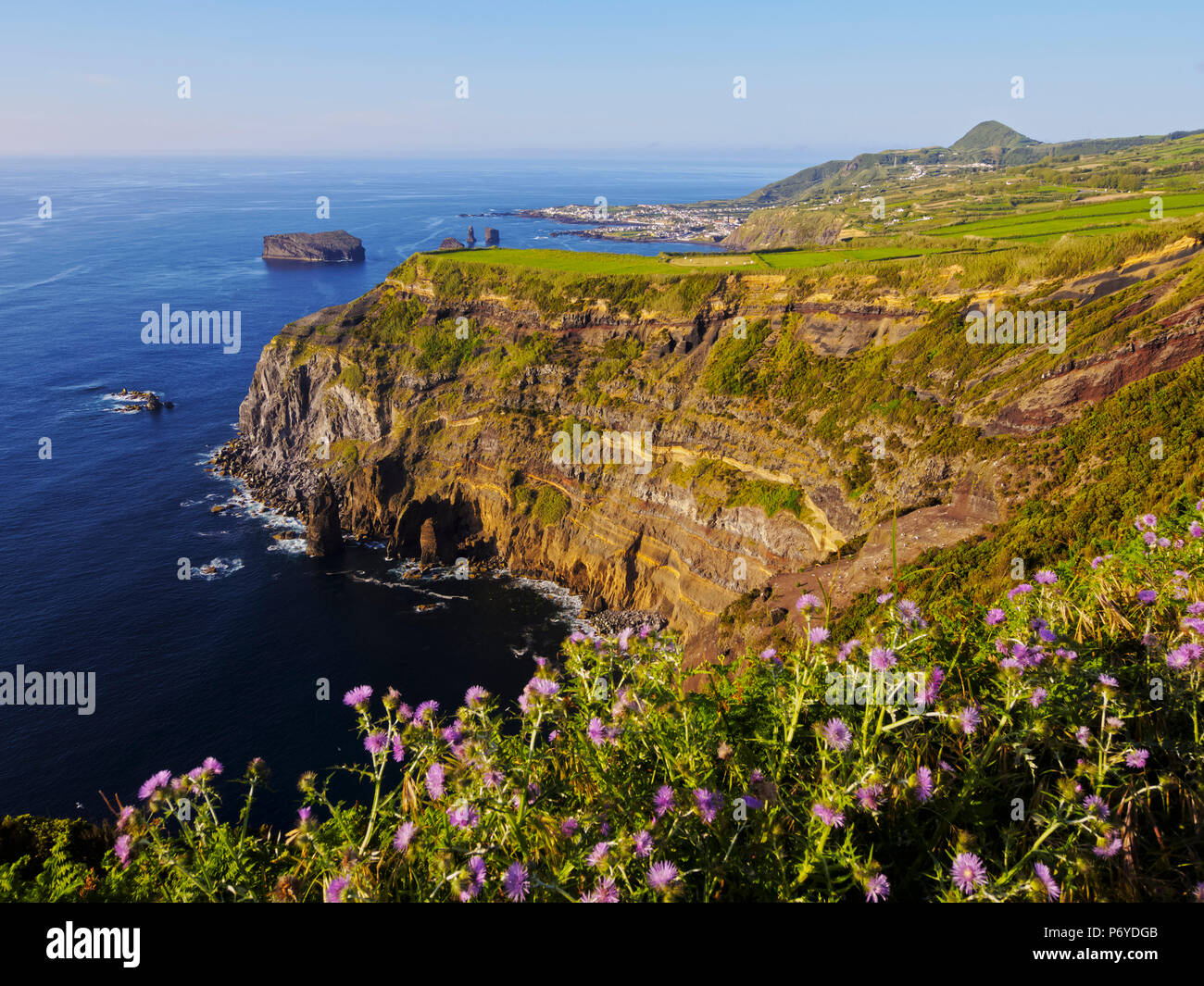 Portugal, Azores, Sao Miguel, Varzea, View from the Miradouro da Ponta do Escalvado Stock Photo Portugal, Azores, Sao Miguel, Varzea, View from the Miradouro da Ponta do Escalvado Stock Photo